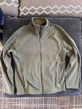 Canela Men's Olive Green Full-Zip Fleece Sweater
